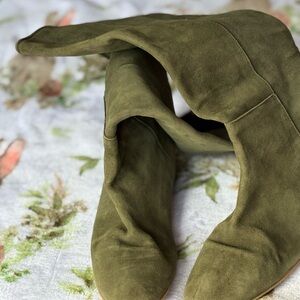 Loeffler Randall Olive Suede Over the Knee Boots